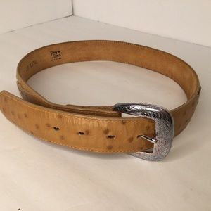 Tony Lama Ostrich mens belt Size 28. Measures 30”